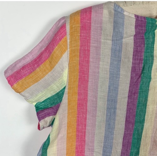 NWT C&C California Linen S/S Top Small Stripe Summer Resort Vacation - Picture 3 of 6