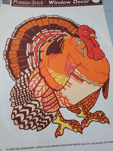 Presto Stick Reusable Vinyl Window Cling Turkey - Picture 3 of 5