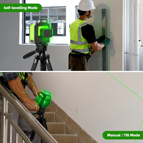 Kit de nivel láser de línea cruzada 3D de 12 líneas haz láser verde Osram autonivelante - Imagen 4 de 11
