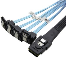 MiniSAS to SATA Adapter Converter, SFF 8087 Controller 6GB to 4xSATA Cable