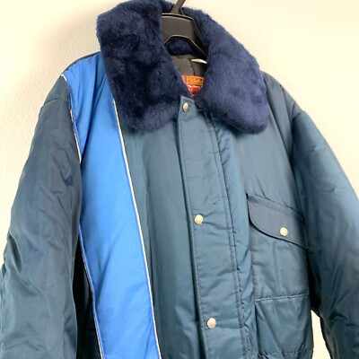 Vintage Walls Blizzard Pruf Insulated Blue Belted Coveralls 42 44