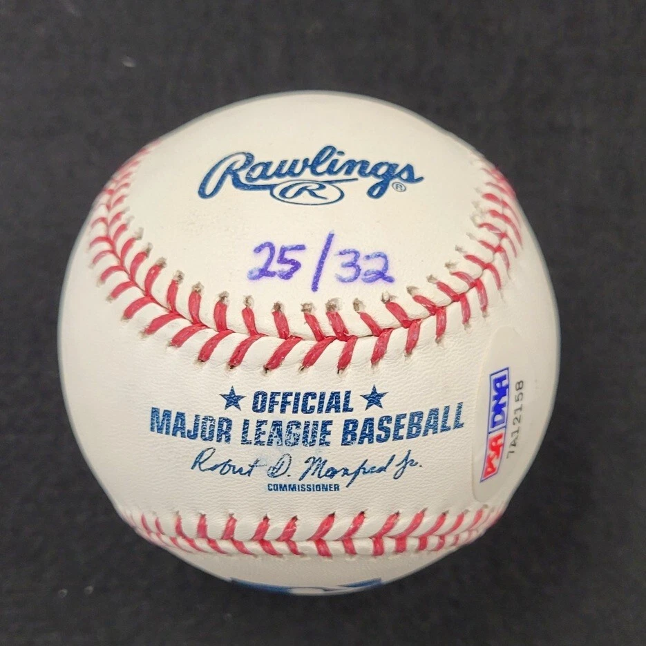 STEVE CARLTON Signed 3-inscription STAT MLB Baseball LE # /32 ~ PSA Witness COA - Image 4 of 4