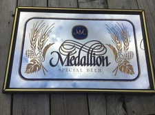 MEDALLION SPECIAL  Beer Bar Vintage Advertising Mirror.  Nice!