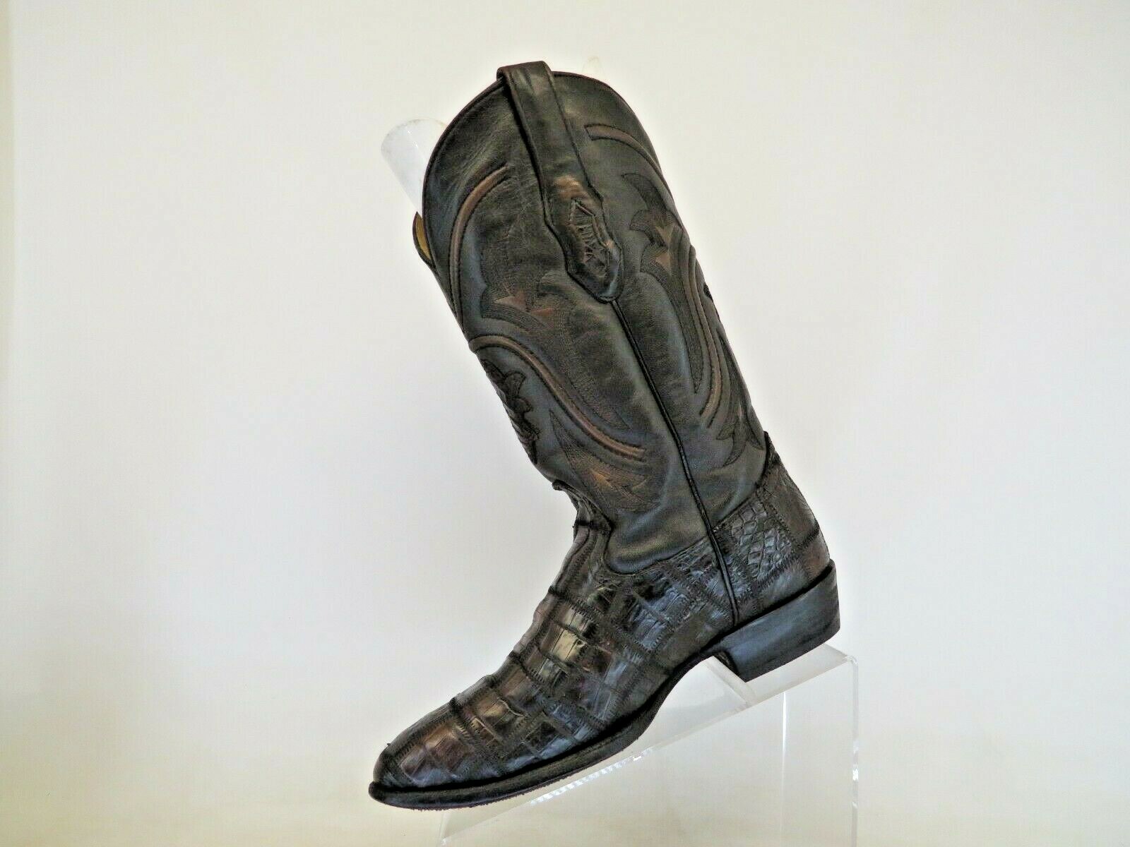Corral Distress Brown Leather Patchwork Caiman Ga… - image 2