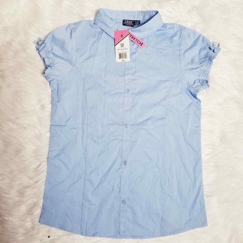 IZOD GIRL SCHOOL UNIFORM XL (18) TOP SHIRT LIGHT BLUE COLLAR BLOUSE - Picture 5 of 6