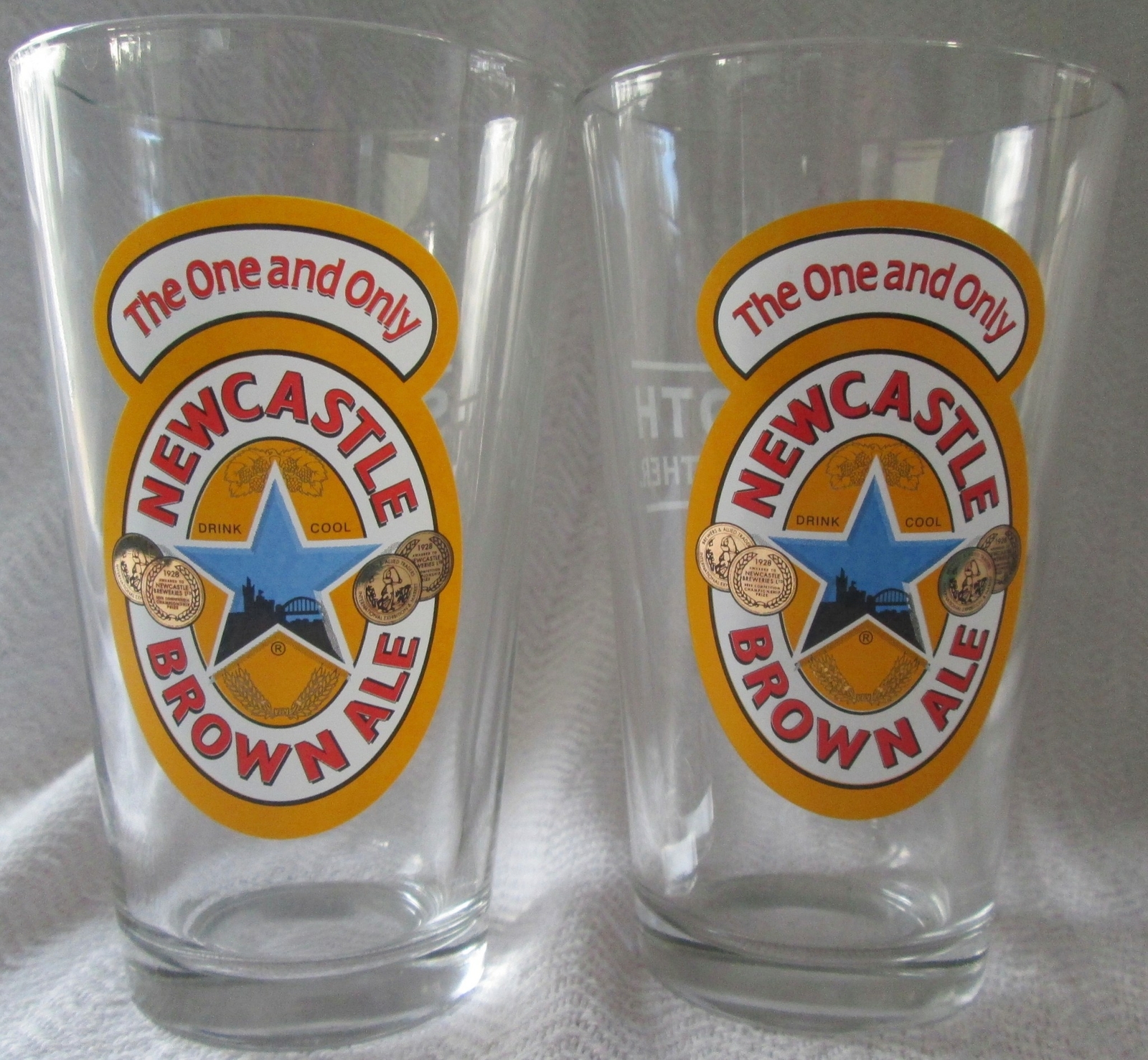 Lot of 2 Pilsner Beer Glass Newcastle Brown Ale Advertising Promo Tumblers eBay