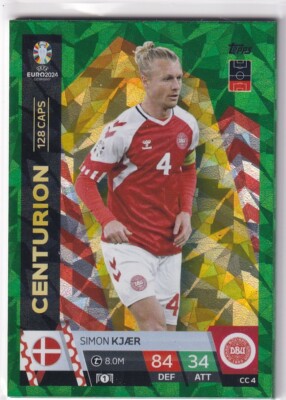 Topps Euro 2024 Match Attax Karte Centurion Emerald CC4 Simon Kjaer CC 4