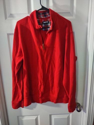 Land's End Men's Top Size XL (46-48) Red Top Zip Thick