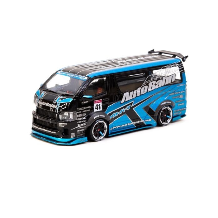 Diecast Tarmac Works 1/43 Toyota Hiace Widebody Black / Blue