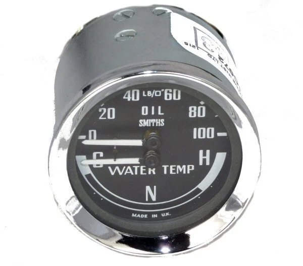 Nuevo medidor de aceite de agua doble Smiths MG Midget 1500 1975-1979 CNH BHA4900 hecho en Reino Unido Foto 2 de 2