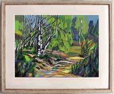 54x45 Original Pastel Drawing Pastell Pastellzeichnung Green Development Grün 