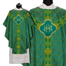 Handcrafted Liturgical Gothic Chasuble Vestment with Ornate Designer Orphrey