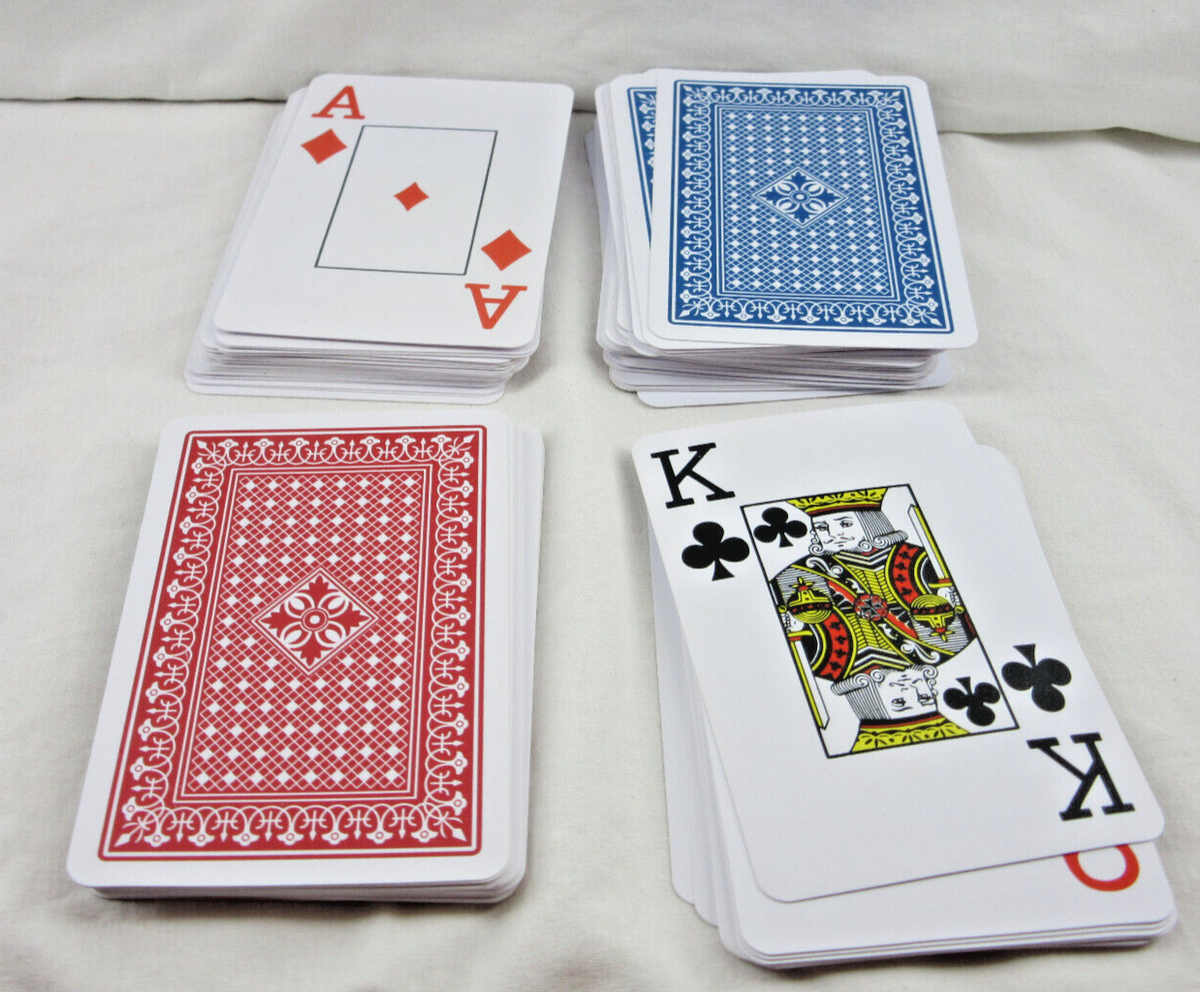 ROYAL 100% ALL PLASTIC PLAYING CARDS * 54 Red - 54 Blue * Crimeway