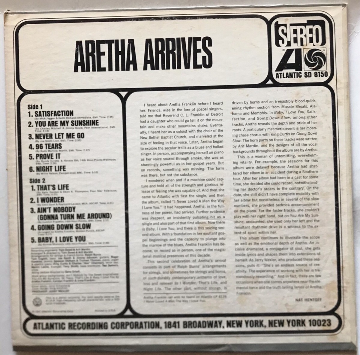 Aretha Franklin - Aretha Arrives - 1967 - Vinyl LP - Stereo | eBay