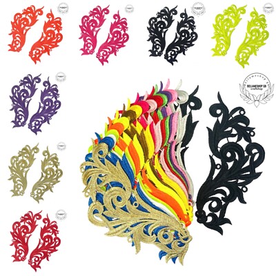 Wunderschöne 2 x Spitzen Stickerei Applikation Hochzeit Motiv zum Aufnähen