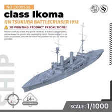 1/1000 Military Model Kit IJN Tsukuba class Ikoma Battlecruiser 1912