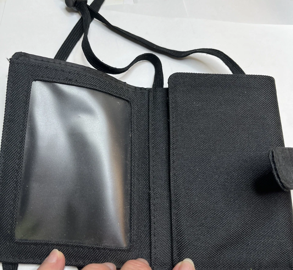 Vtg American Tourister Black Travel Wallet "Hidden Wallet" 5 1/2 x 4” Closed — 第 3/4 张图片
