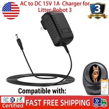 AC to DC 15V 1A Charger for Litter-Robot 3,Litter Robot Power Supply