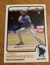 Yonny Hernandez 2022 Topps Heritage Rookie Baseball Card RC #79 Texas Rangers