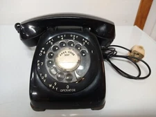 VINTAGE 1962 AUTOMATIC ELECTRIC 802 BLACK ROTARY MONOPHONE TELEPHONE PHONE