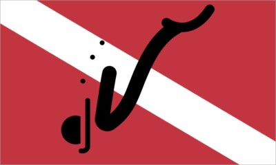 5in x 3in Scuba Free Diver Down Flag Sticker Car Truck Vehicle Bumper Decal