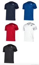 Mens Adidas V-neck Shirt Jersey Mesh Active Exercise football baseball sport 