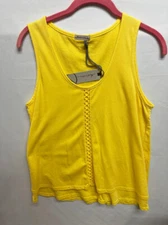 New Mod o doe Bold Yellow Supreme Jersey Knit Sleeveless Women's Tank Top Sz S