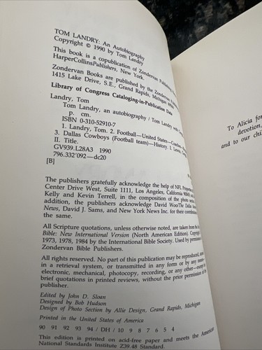 An Autobiography Tom Landry SIGNED + Photos - Picture 9 of 16