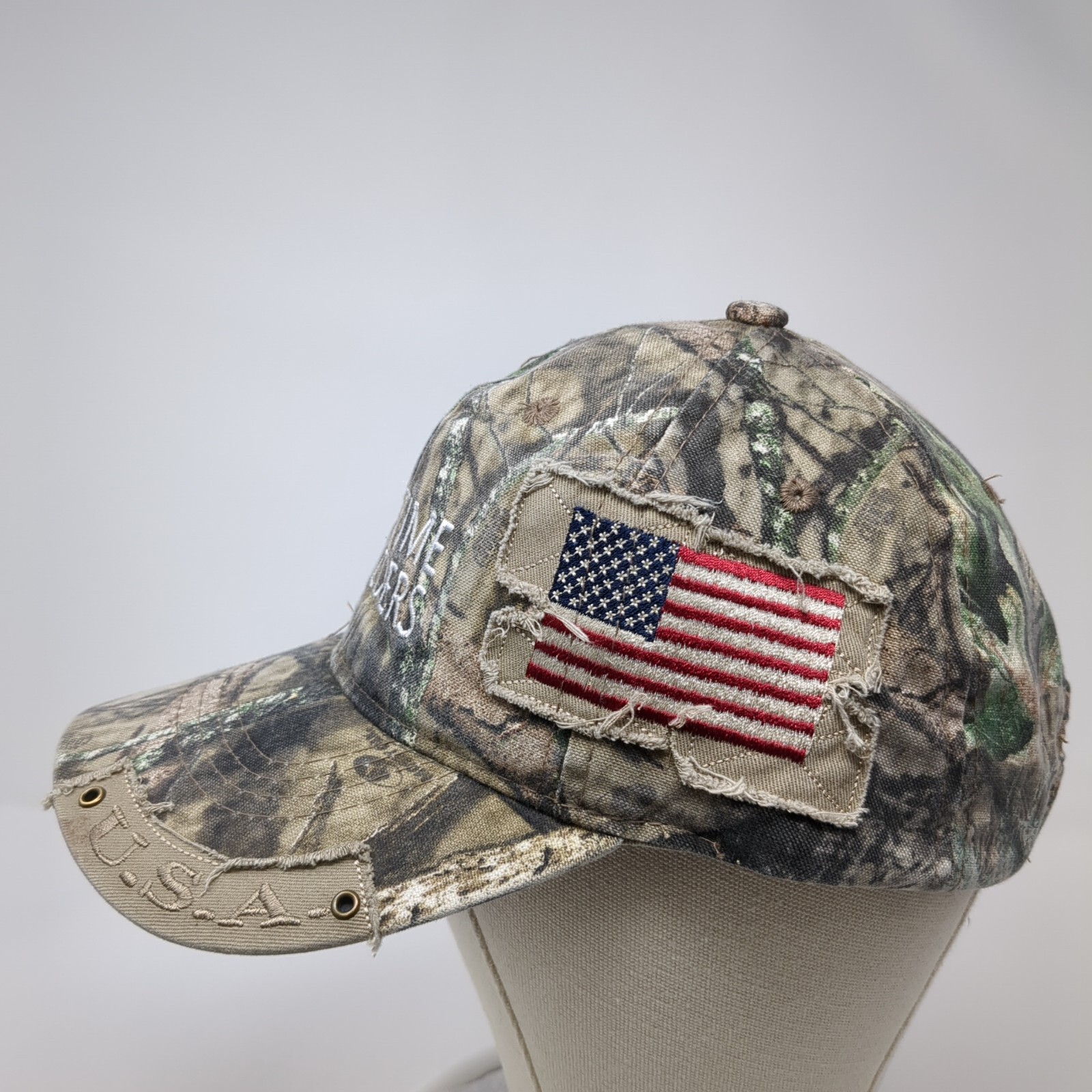 Lifetime Builders USA Strapback Hat Camouflage OS… - image 3