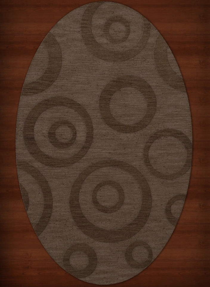 Brown Transitional Bubbles Rings Area Rug Circles DV5 - Image 2 of 2