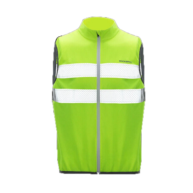 ROCKBROS Men's High Visibility Cycling Wind Vest Sleeveless Reflective Gilet - Image 3 of 4