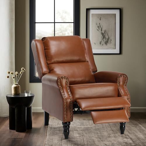 STARY Faux Leather Pushback Recliner Chair for Living Room Bedroom