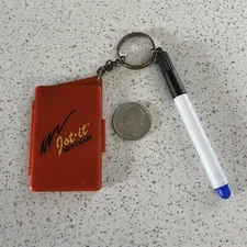 VINTAGE JOT IT DOWN MINI DRY ERASE BOARD Keychain Key Ring #44932