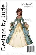 Enchanted Doll Clothes Sewing Pattern for 16" Deja Vu Dolls Tonner