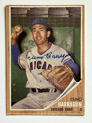 CUNO BARRAGON 1962 TOPPS #66 AUTOGRAPHED SIGNED AUTO BASEBALL CARD CUBS