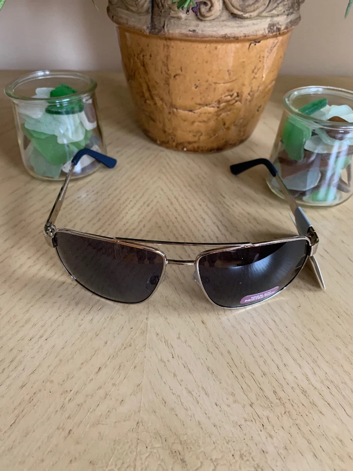 New Men’s Pilot Aviator Fashion Sunglasses Shades Retro Wrap Silver  Sports - Image 3 of 4