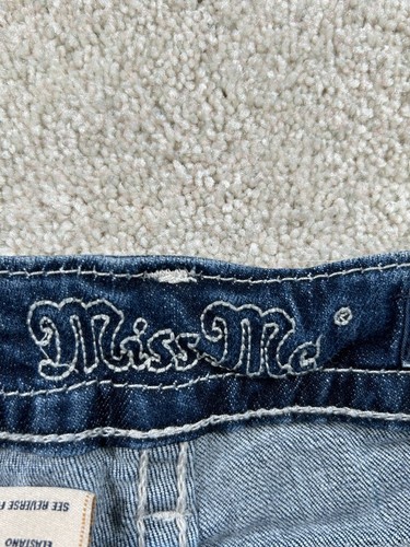 Miss Me Size 25 Low Rise Embroidered Sequin Rhinestone Studded Cutoff Shorts - Picture 4 of 15