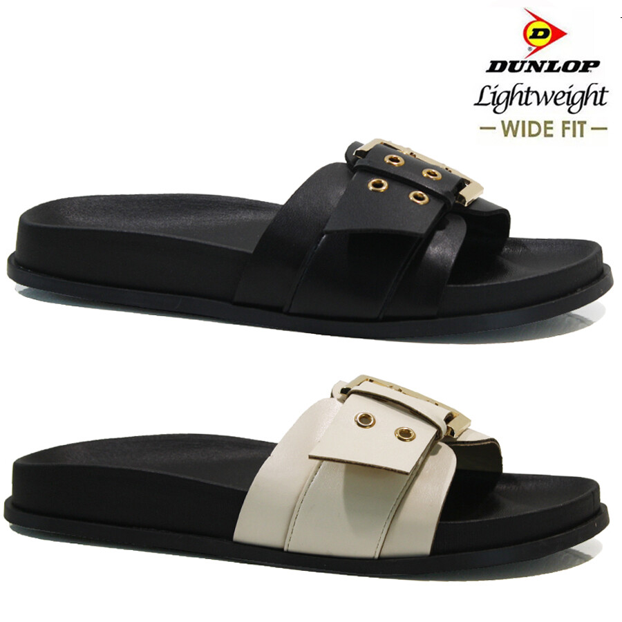 LADIES COMFORT SUMMER BEACH FOOTBED SLIP ON FLAT WIDE MULES SLIDERS SANDALS  SIZE - Main Image