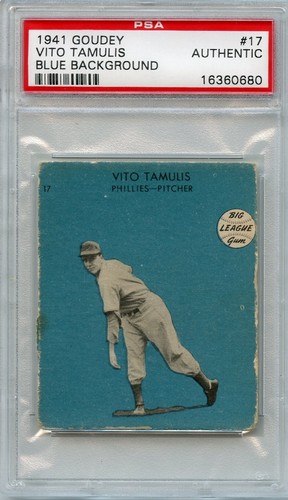 Vito Tamulis [Blue Background] #17 1941 Goudey card