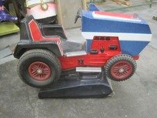 Antique Coin Operated Tractor John Deere Farmer Kiddie Ride Blue/red