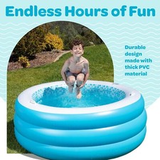 Piscina inflable redonda para niños con portavasos de piso inflable 60"x22" de profundidad