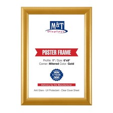 Snap Poster Frame 1" Aluminum Front Loading Wall Mounting 6x9" Sign Holder Gold