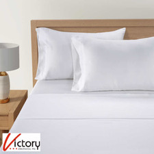 NEW Pure Earth 4 Piece Sheet Set King - White Solid 300 TC - 7-18" Pocket