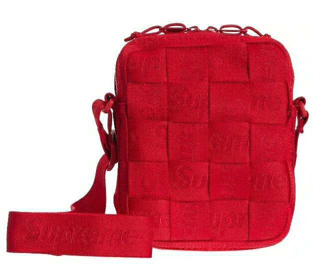 Sac à bandoulière tissé logo SS23 Supreme   Rouge   Neuf avec étiquettes