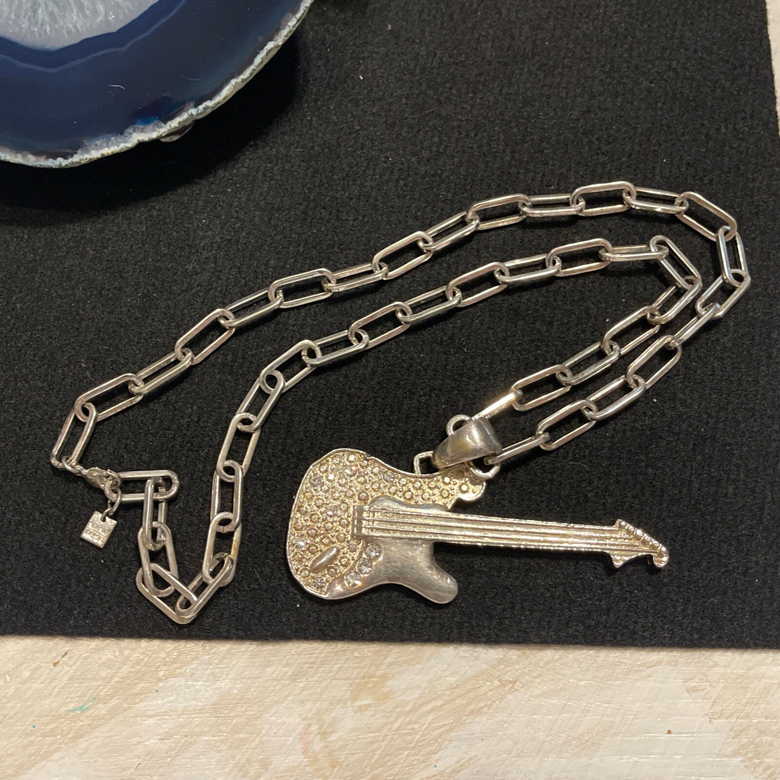 Rare Solid 925 Sterling Silver Electric Guitar Pe… - image 2