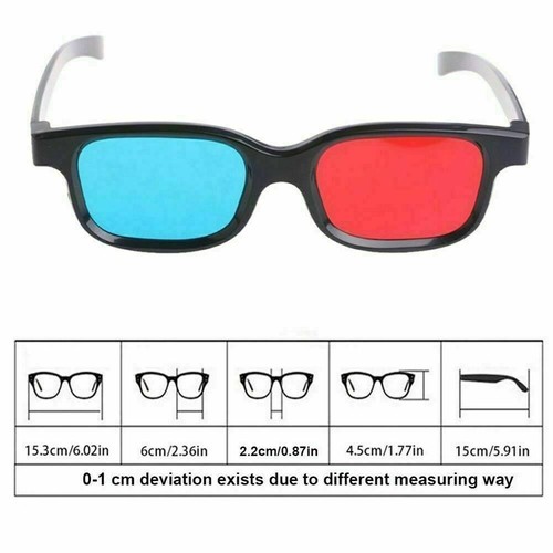 Black Frame Red Blue 3D Glasses For Dimensional Anaglyph Gam W2F0 2025 DVD S0R2 - Zdjęcie 9 z 11