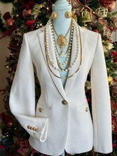 NWT Ann Taylor Cream Wool Blazer Size 4 S