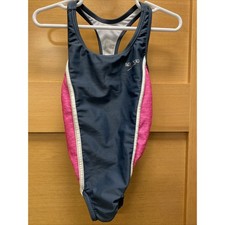 Speedo UV50 Girls' Solid Infinity Splice One-Piece Swimsuit Sz 5