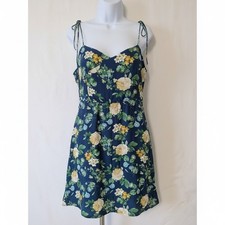 Old Navy Fit & Flare Tie-Strap Mini Dress Size XL Floral Square Neck Viscose New
