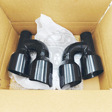 2pcs 4 Out Exhaust Tips 2.5 2-12 Offset Black Quad Bevel Dual Wall Stainless 2pcs 4 Out Exhaust Tips 2.5 2-12 Offset Black Quad Bevel Dual Wall Stainless